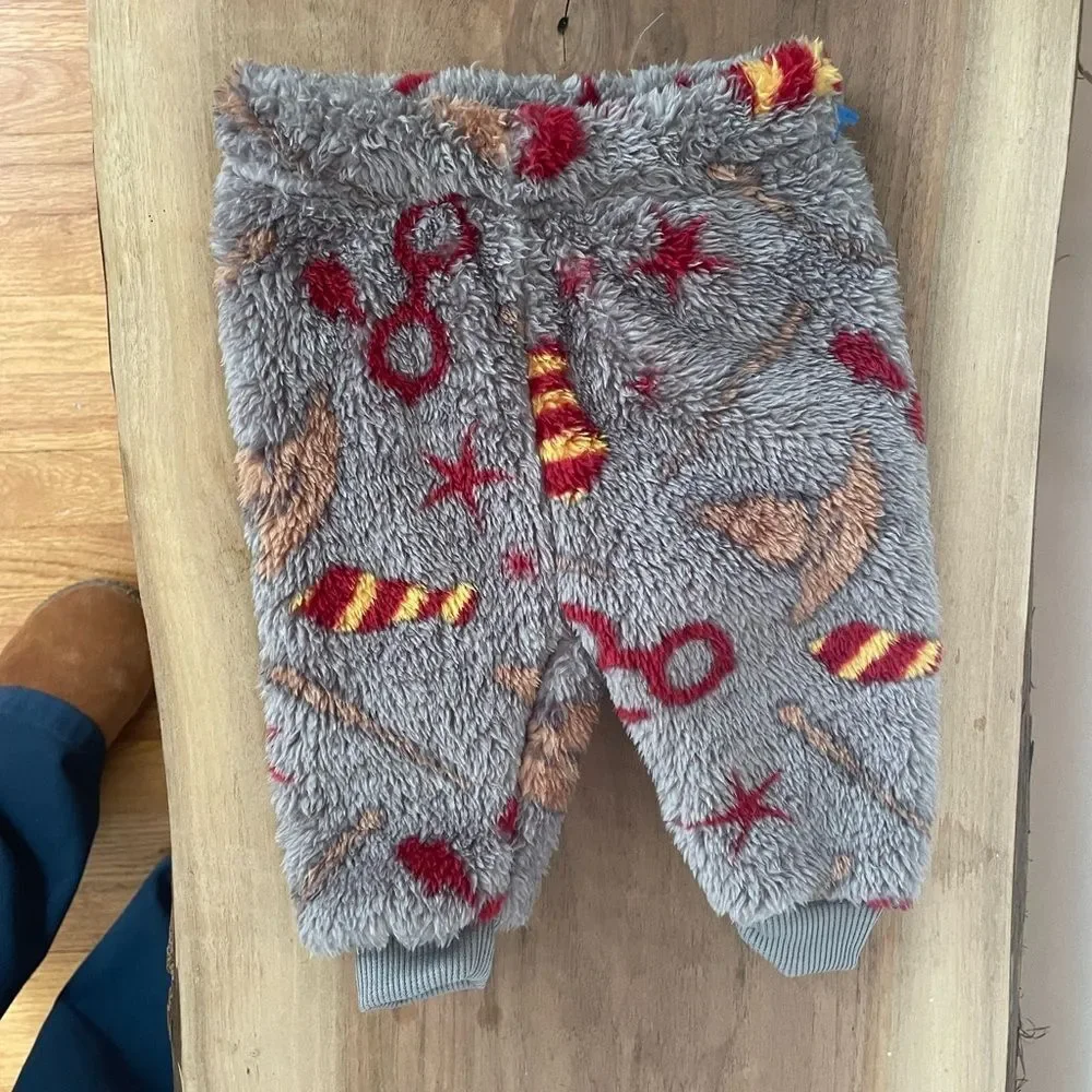 Harry Potter pants baby  fleece grey gryffindor 0-3 month sleep pants